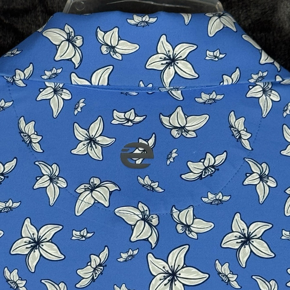 Etonic Golf Polo Mens size XL Floral All Over Print Performance Preppy Dry-fit - Picture 7 of 12
